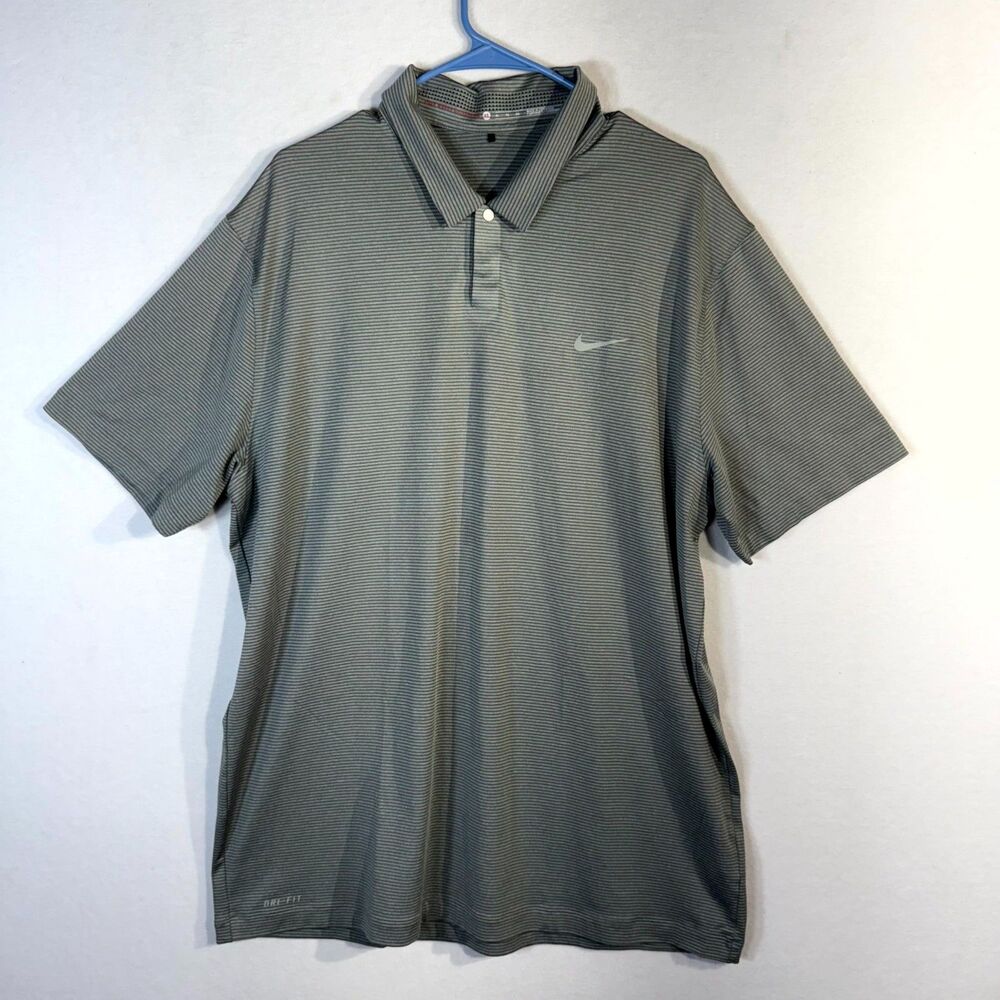 Nike Tiger Woods Collection Men's Snap Button Athletic Golf Polo Shirt Size XL